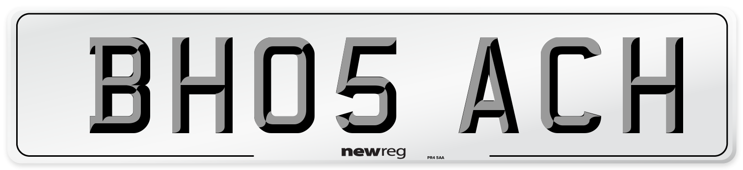 BH05 ACH Number Plate from New Reg